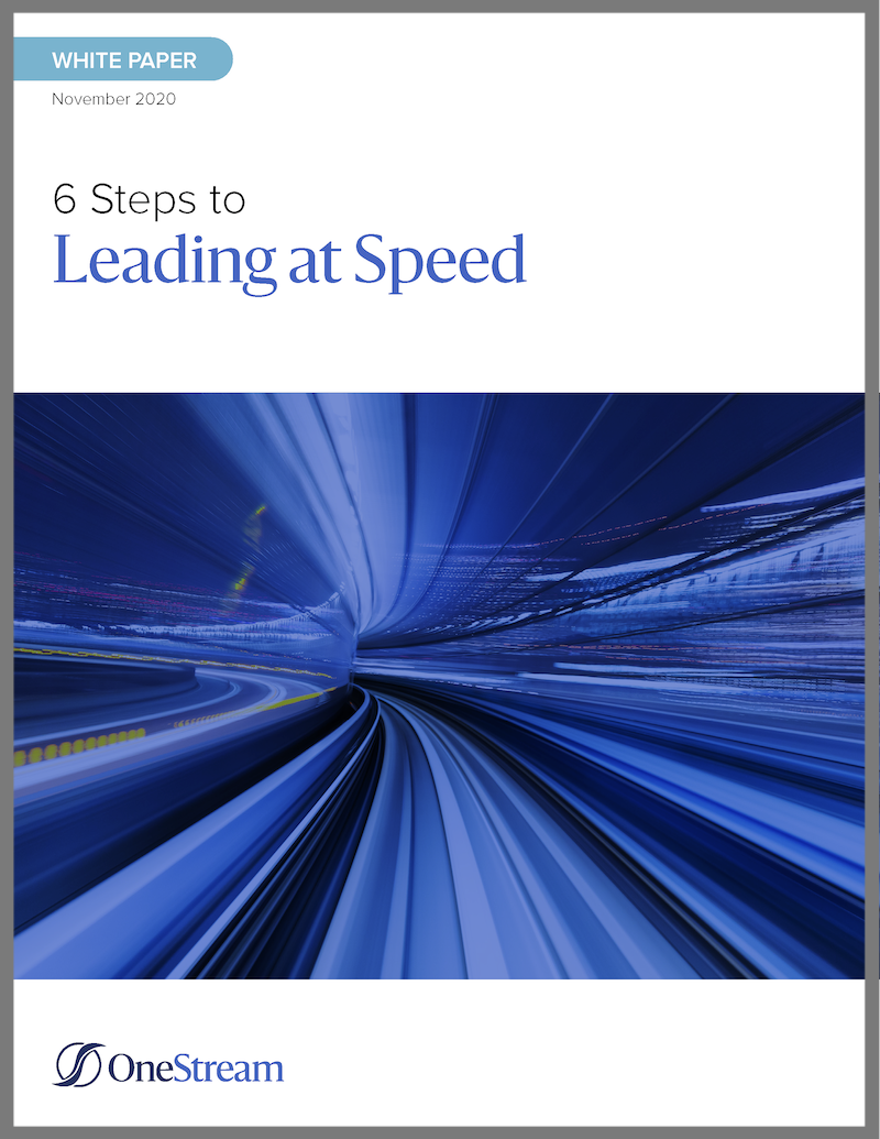Leading at Speed - OneStream brochure cover